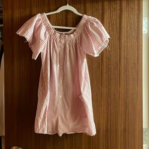 pink and white romper